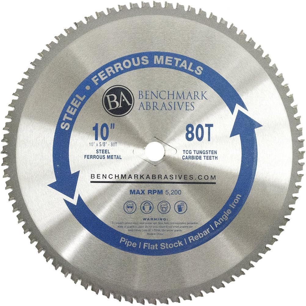 10" TCT Saw Blades, Tungsten Carbide Tipped Circular Metal Cutting Saw Blades for Steel, Stainless Steel, Nickel, Titanium, Ferrous Metals, Steel Pipe (10" 80 Teeth)