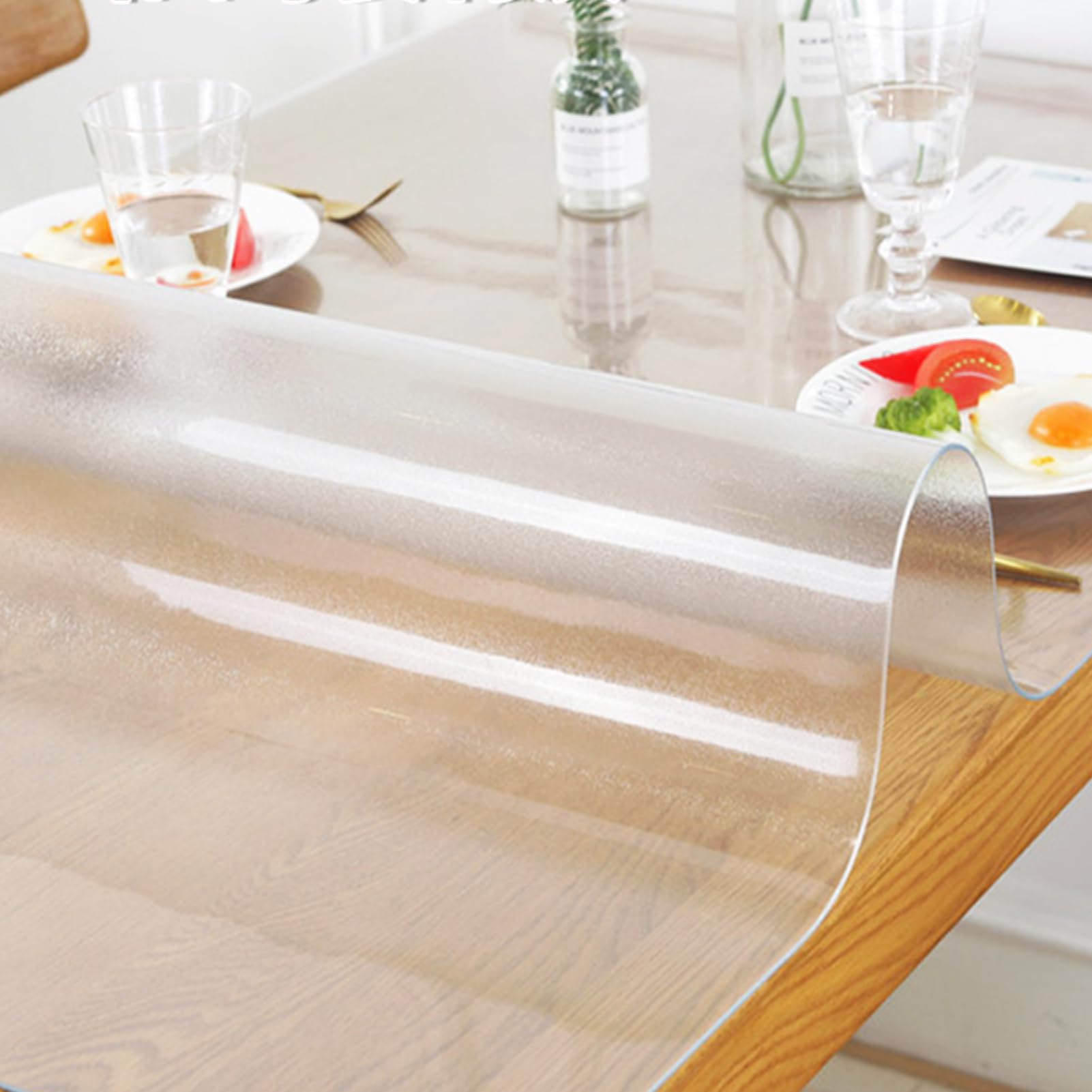 Sous-main de bureau transparent 60 cm x 240 cm en PVC imperméable antidérapant pour station de travail durable Protection de table 1,5 mm d'épaisseur