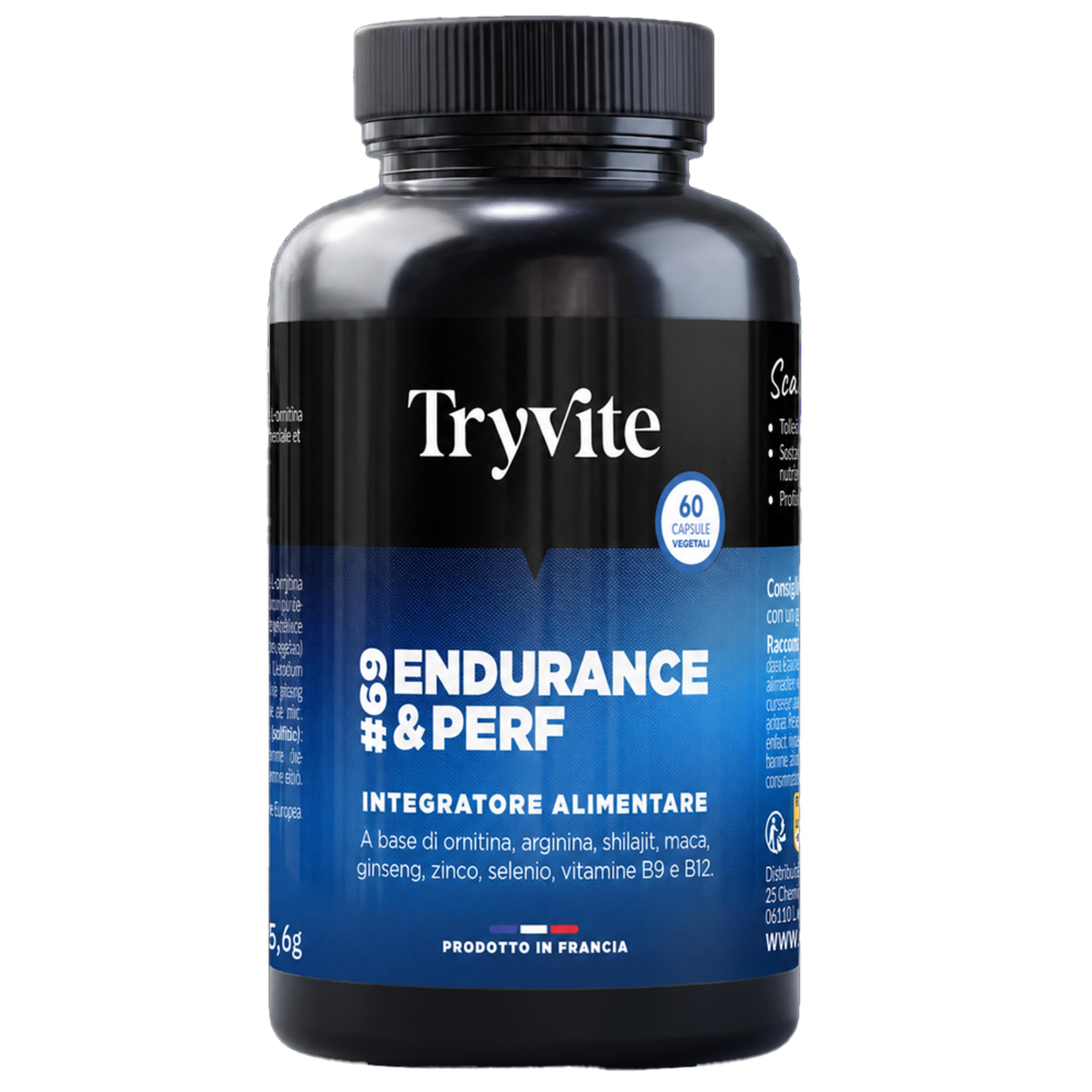 TRYVITE Per Uomini Attivi – Con Shilajit, L-Arginina, Maca, Ginseng e Zinco – 60 Capsule Vegetali
