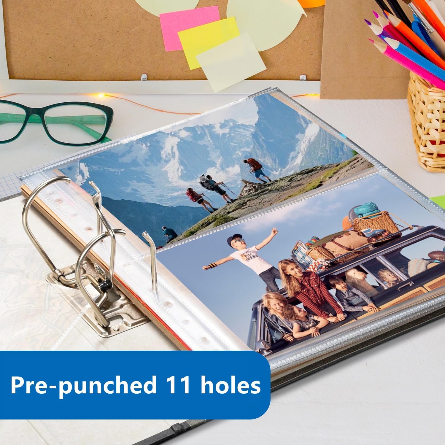 200Pack Photo Sleeves Holds 800 5"x7" Photos, Clear Photo Page Protector for 3 Ring Binder, Double-Sided Photo Album Refill Pages Photo Pockets Photo Sleeves Binder Sheets