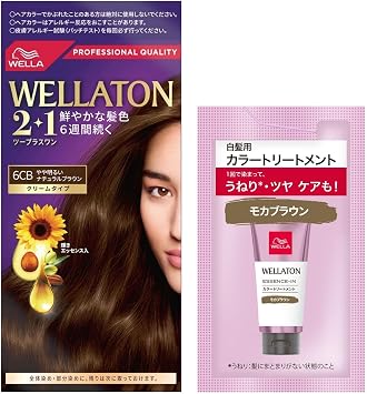 Wella Tone 2+1 Gray Hair Dye, Cream Type, 6 CB, Color Retention 6 Weeks / Color Treatment, Trial Size Included, Quasi Drug