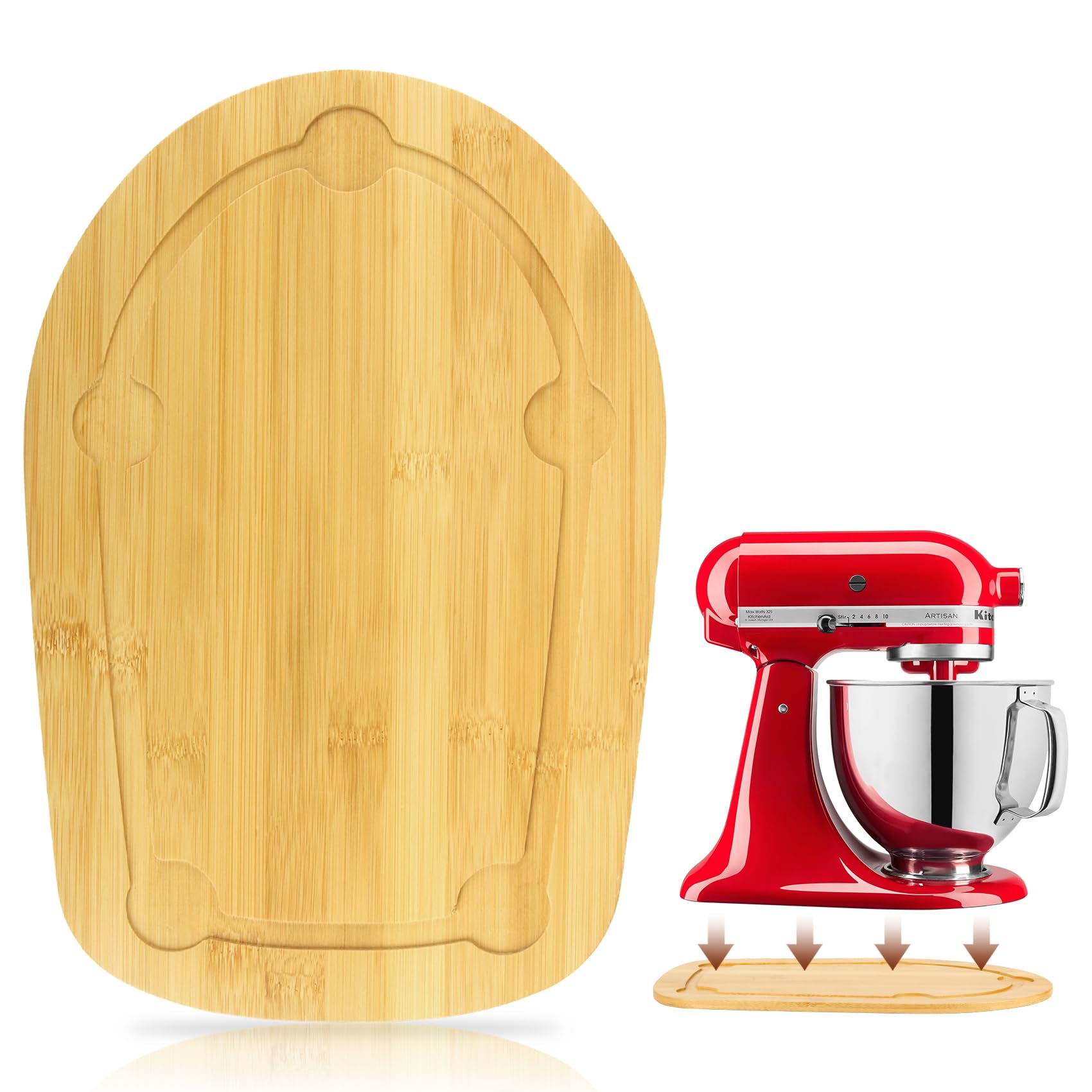 Mixer Slider Compatible with 4.5-5 QT Kitchen Aid Stand Mixers, Kitchen Countertop Storage Mover Sliding Caddy Mixer Slider Mat for Kitchen Aid Stand Mixer Accessories Attachment with Footwell