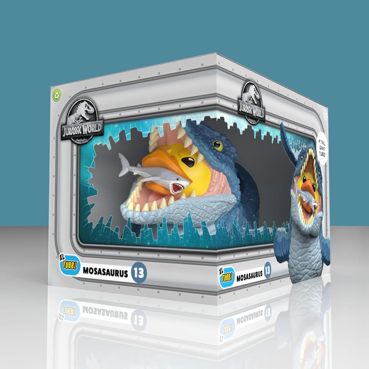 TUBBZ XL: Jurassic World Rebirth - Mosasaurus Giant Cosplay gumowa kaczka figurka kolekcjonerska