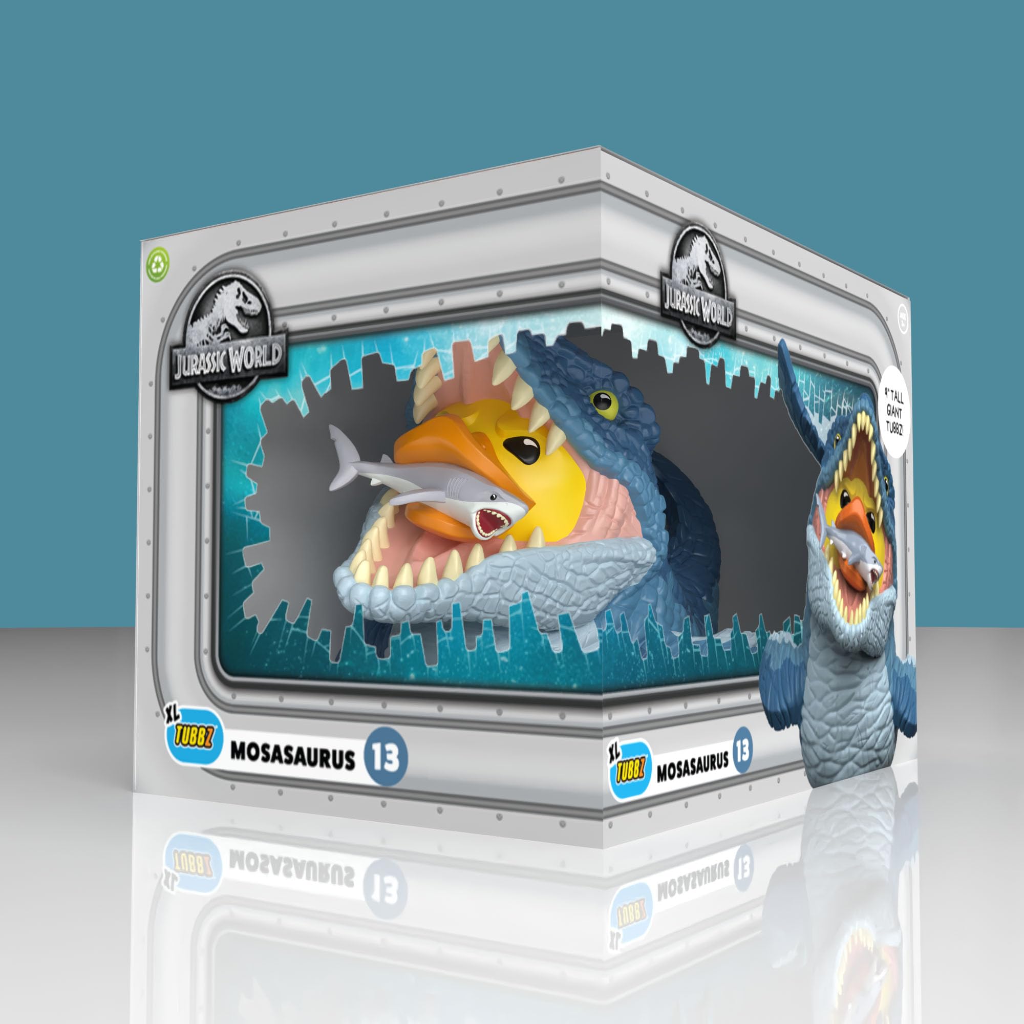 TUBBZ XL: Jurassic Park - Mosasaurus Figura Gigante Coleccionable de Pato de Goma Disfrazado