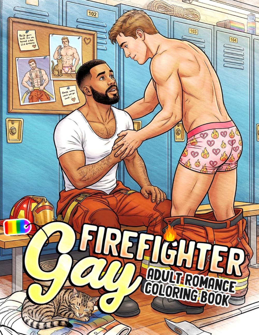 Gay Firefighter Coloring Book: Hot Fireman Scenes Coloring Pages With Muscular Male Couples, Emergency Action, And Romantic Moments For Adults To Relax & Enjoy