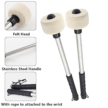 Length 14.17 Inch Felt Head Bass Drum Mallet Drum Stick With | Reverb