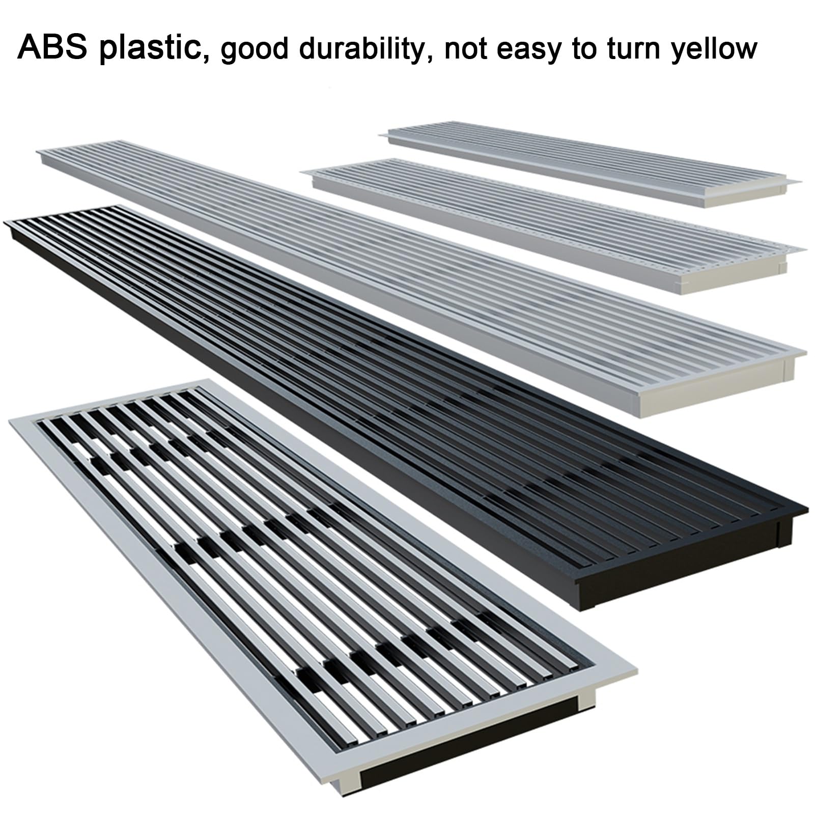 Griglia di ventilazione per soffitta 100 x 30 cm, in plastica ABS, per prese d'aria centrali AC per interni e soffitte con sistema di flusso d'aria efficiente per uso domestico