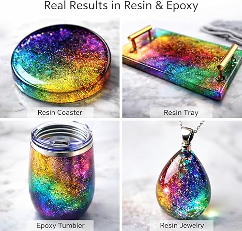 Miniatura 5 de BALTIC DAY - Polvo de mica camaleón, juego de 8 frascos de polvo de cambio de color - Pigmento de color en polvo de mica para resina epoxi - Polvo