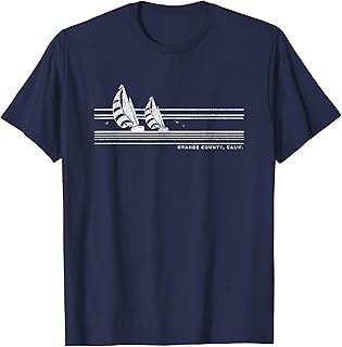 Orange County CA Vintage Sailing 70s Nautical Sailboat T-Shirt