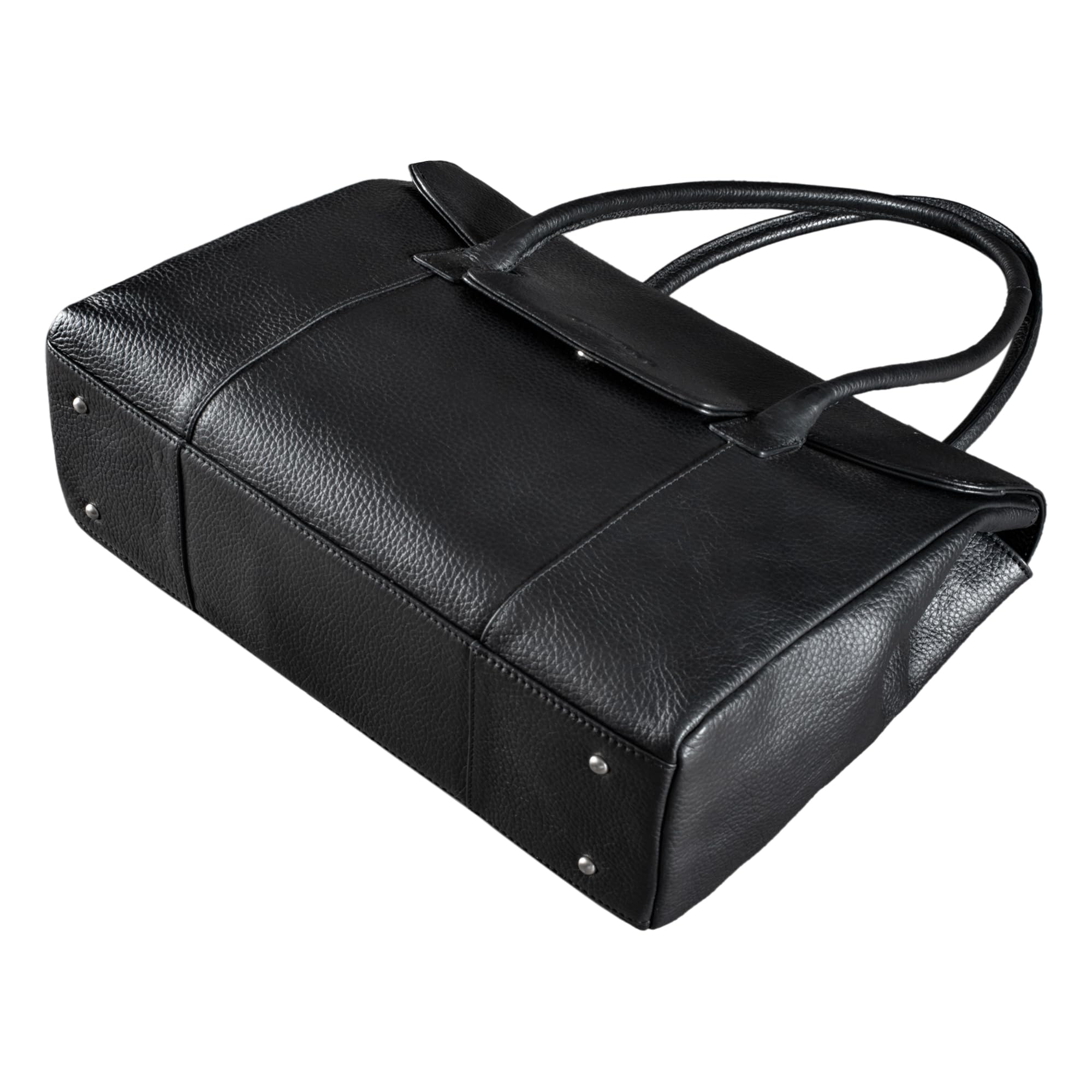 STILORD Carrie Shopper Piel Mujer de Hombro Bowling Handbag Elegante de Mano Grande Tote Shopping Bag Serraje Cuero Genuino Color:Negro