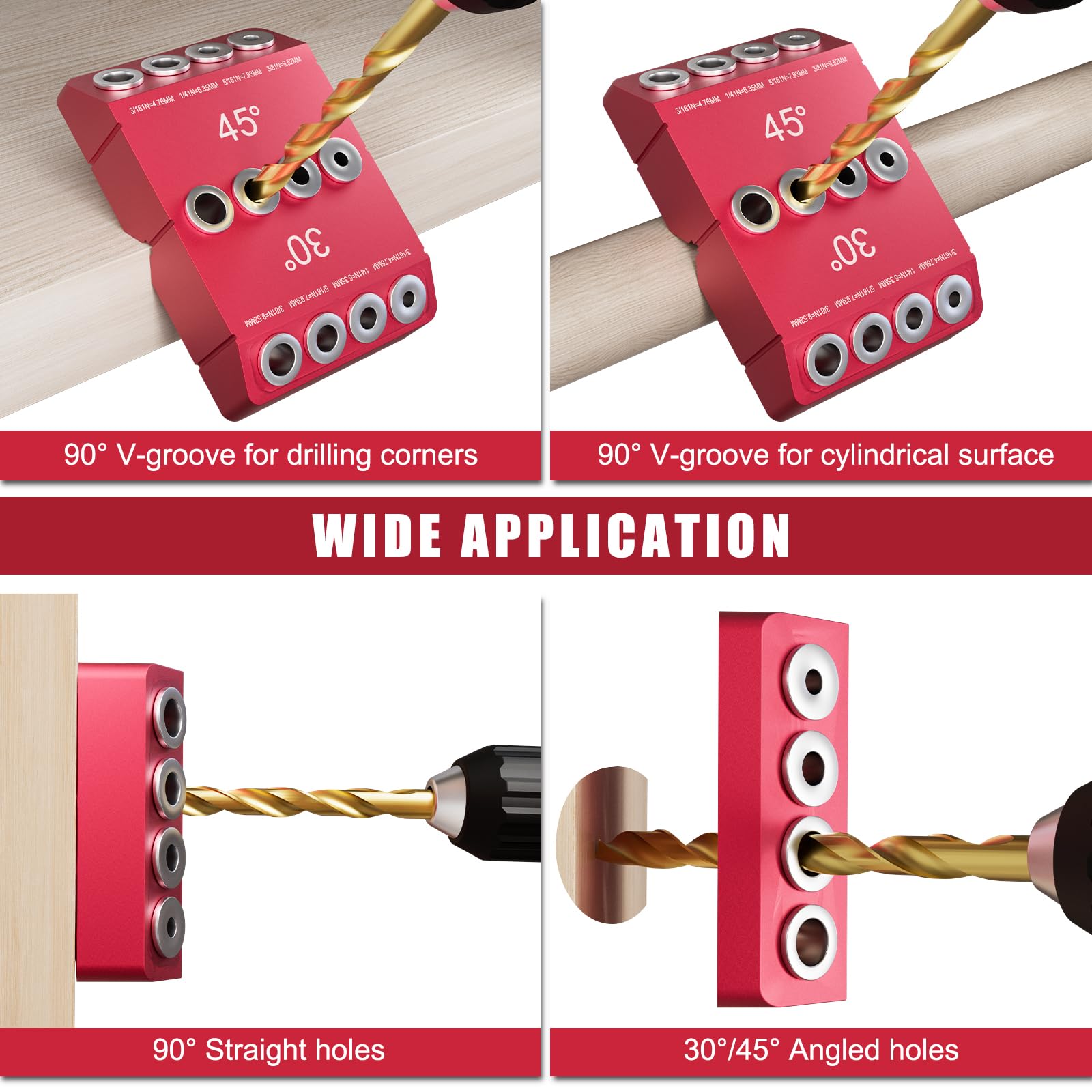 Snapklik.com : Kingson 30 45 90 Angled Drill Guide For Cable Railing ...