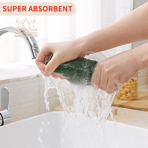 Miniatura 130 de Kitinjoy - Paños de cocina 100% algodón, paquete de 6 paños de cocina ultra suaves y absorbentes para secar platos, toallas de cocina de secado