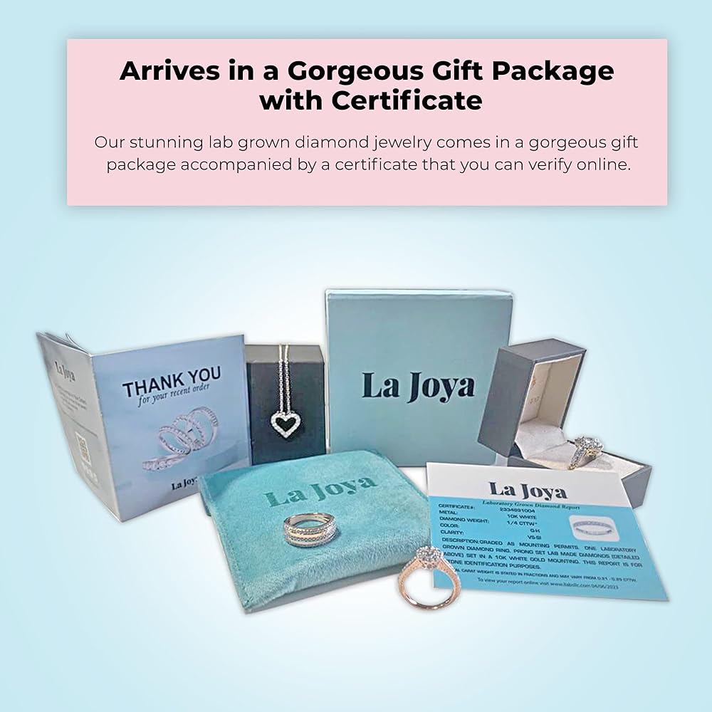 La Joya 1/5 CT TW Lab Grown Floating Diamond Cross Necklace Pendant For Women With GH Color SI Clarity Diamonds in White Rhodium Plated 925 Sterling S