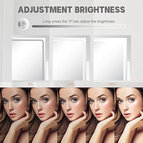 Miniatura 3 de SLIMOON Hollywood Espejo de tocador con luces, 14 bombillas LED regulables, espejo de maquillaje iluminado con espejo de aumento desmontable de 10X,