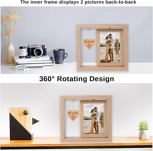 Vista 45 de Marco de fotos para parejas, marco de fotos de aniversario, marco de fotos de compromiso, regalos para parejas, novio, novia, marido, esposa,