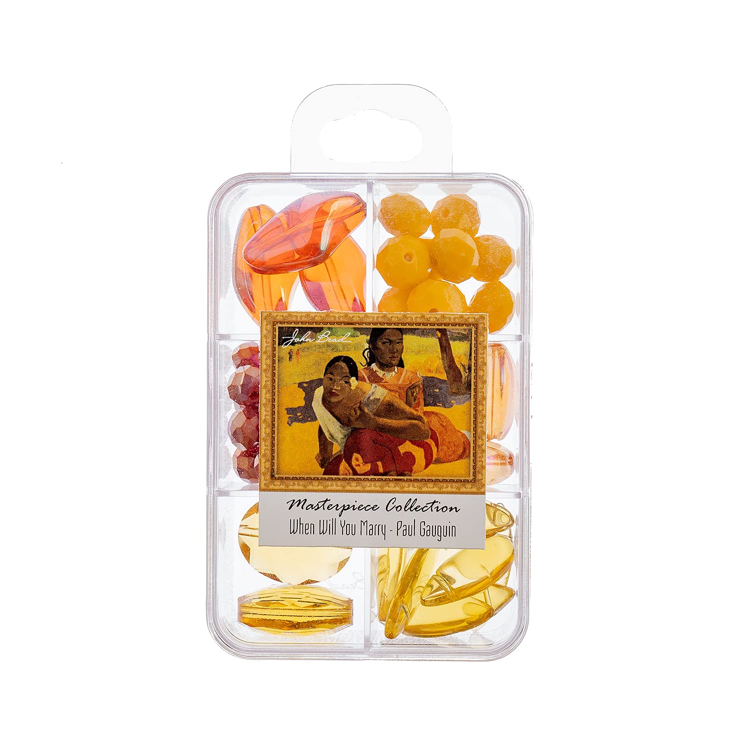John Bead Masterpiece Collection Glass Bead Box Mix apx85g When Will You Marry - Paul Gauguin