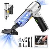 Saker Handheld Car Vacuum Portable Cordless17000PA Mini Air Duster Blower Rechargeable Foldable Vacuum Cleaner with Brushless Motor for Home, Office Pet HL132 Black