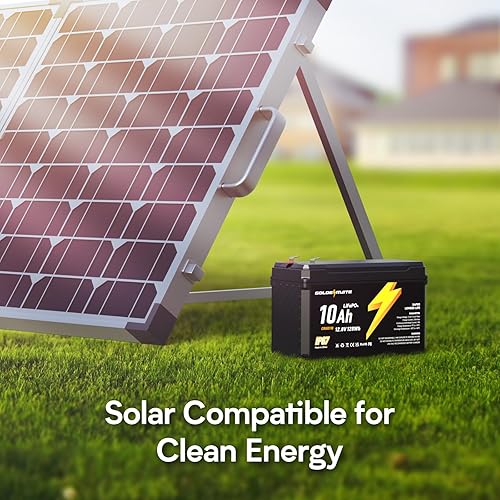 Miniatura 8 de GOLDENMATE Batería de litio LiFePO4 de 12 V 10 Ah, más de 5000 ciclos profundos, batería de fosfato de hierro de litio impermeable IP67, BMS