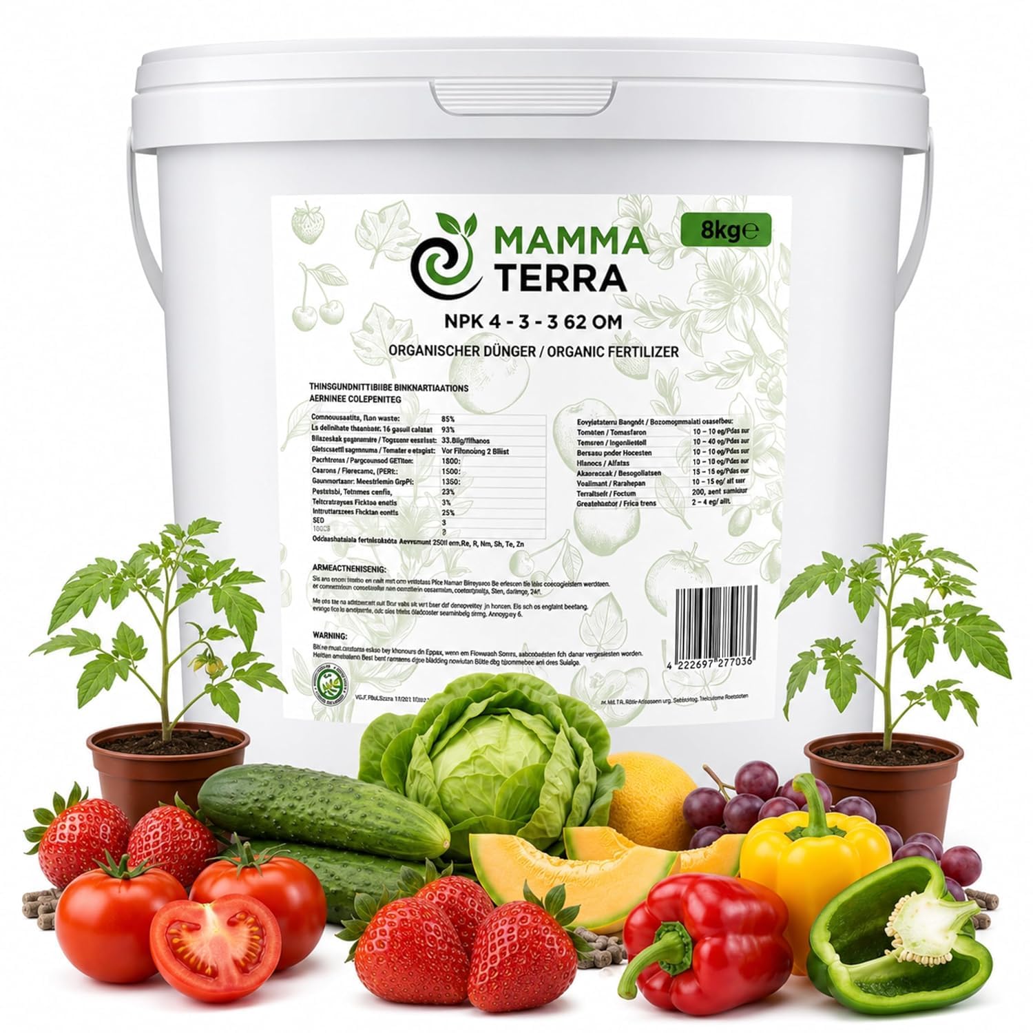 MammaTerra Hühnermist Pellets – Organischer Langzeitdünger für Tomaten, Gemüse, Hochbeet & Garten – Natürlicher NPK Dünger – Geruchsarm & Für ökologischen Landbau geeignet (8)