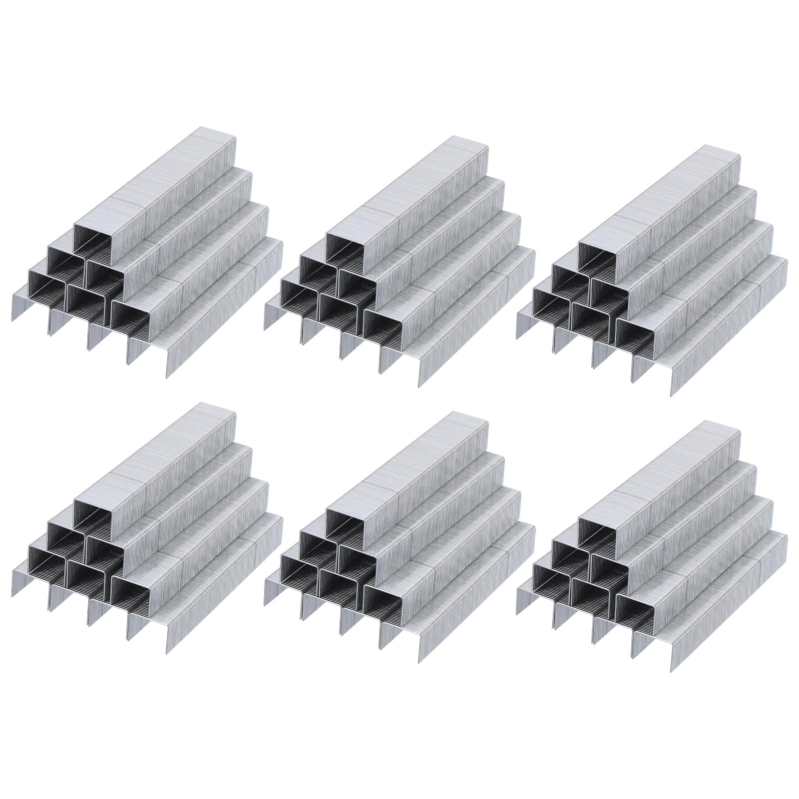 PATIKIL Grapas 23/10 para engrapadora, 6 cajas de 6000 unidades, longitud de pierna de 1 cm, punta de cincel plana estándar, grapas resistentes sin atascos para papeles, oficina, escritorio