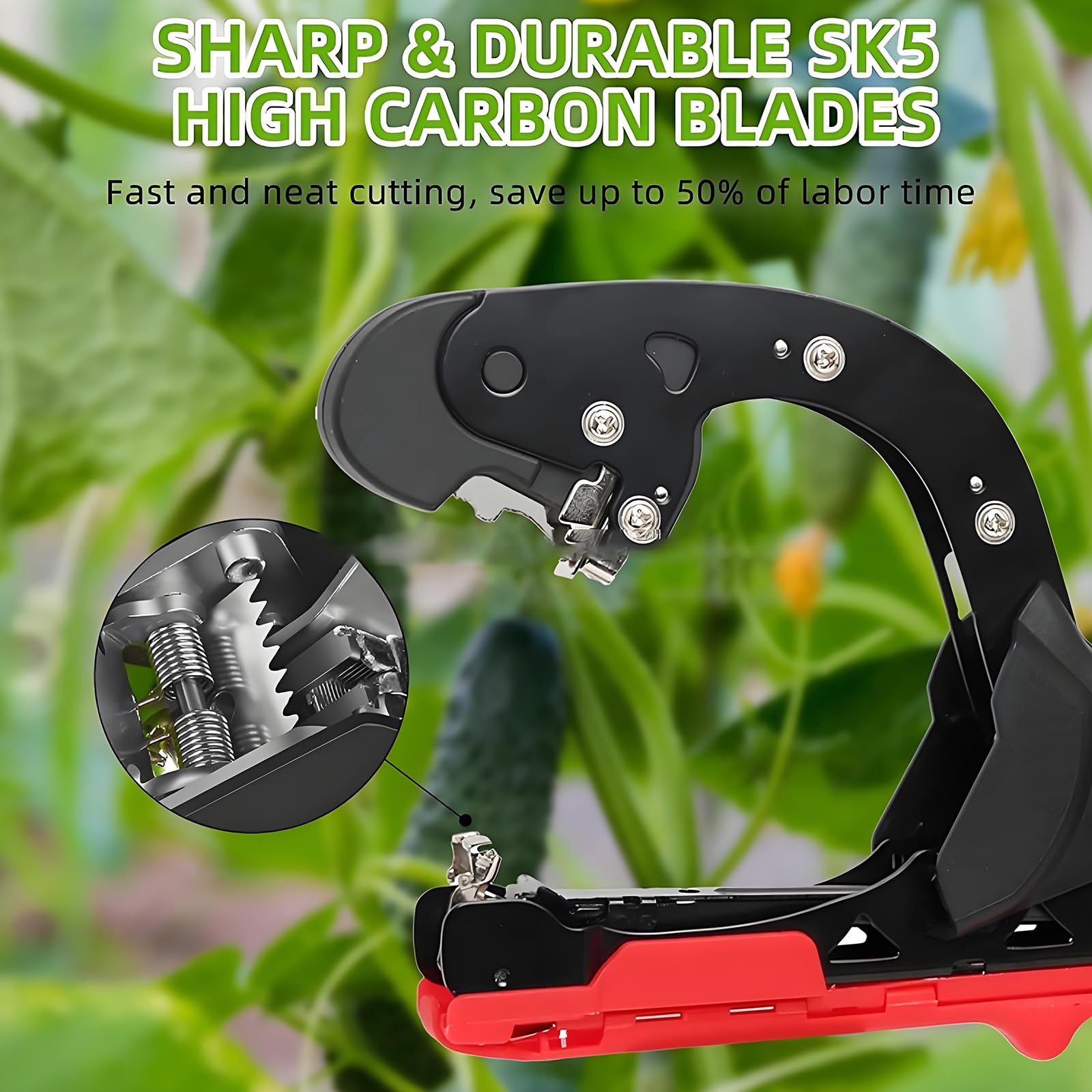 Pflanzenbindmaschine, Pflanzen -Rattan -bündelmaschine Mit 1 Klinge, 10000 Stcs Heftklammern Und 20 Riemen, Gartenbandbündelwerkzeug Für Gemüse, Traube, Tomate, Gurke, Pfefferblume