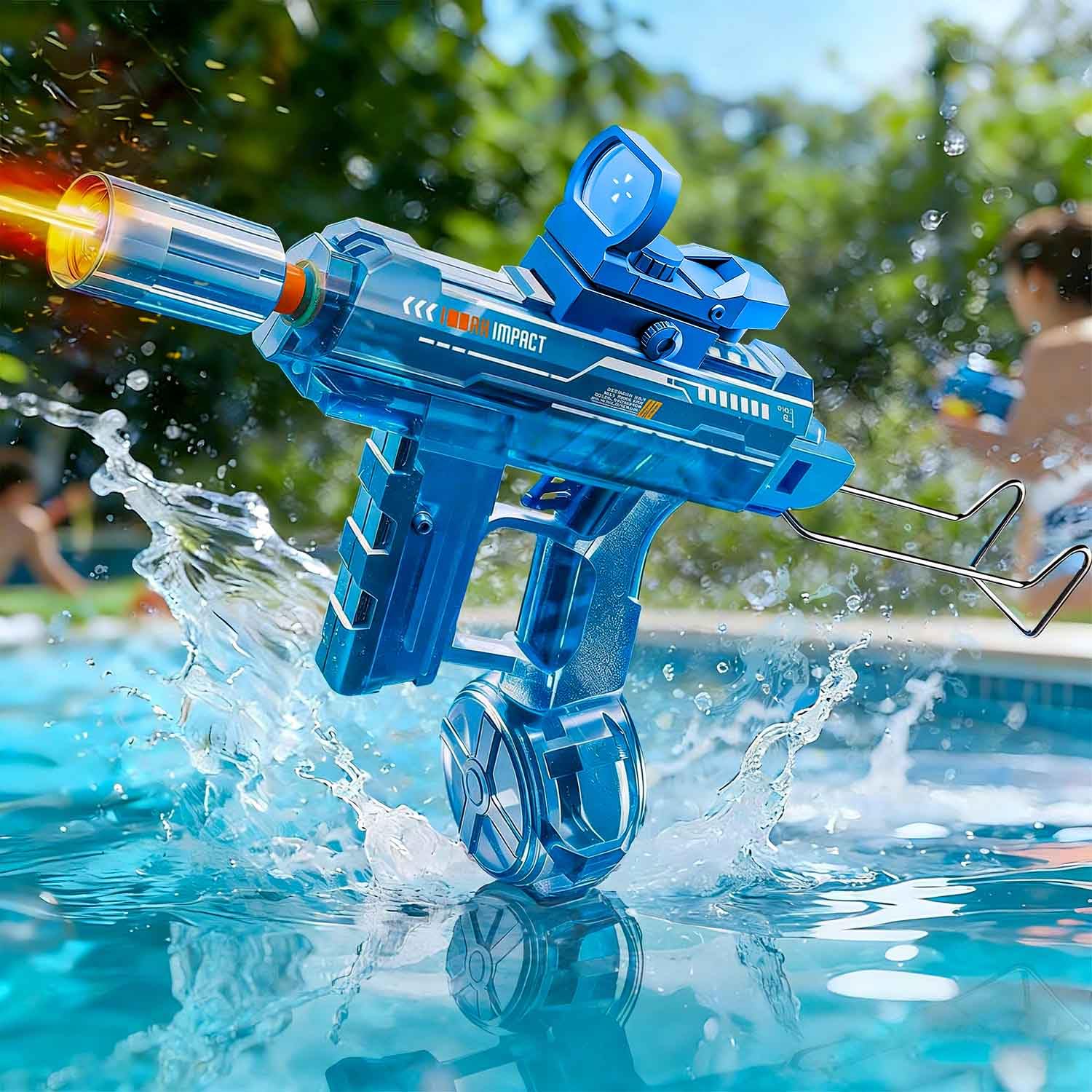 MOZC Electric Water Gun Kids, Automatic Water Gun with Lighting Effects, Range of 6-8M, Long Battery Life, Water Gun used in Swimming Pools, Beaches, Water Parks﻿