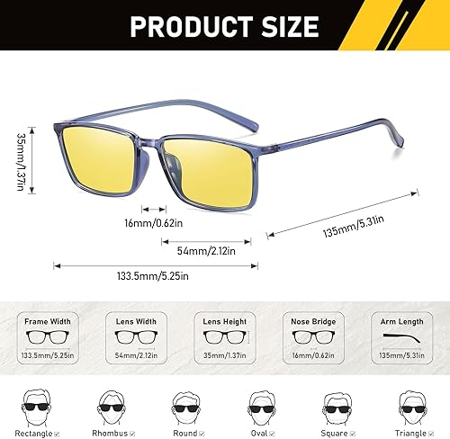 Miniatura 4 de DUCO Las mujeres redondas polarizadas visión nocturna conducción antideslumbrante amarillo gafas polarizadas reducen el deslumbramiento y mejoran la