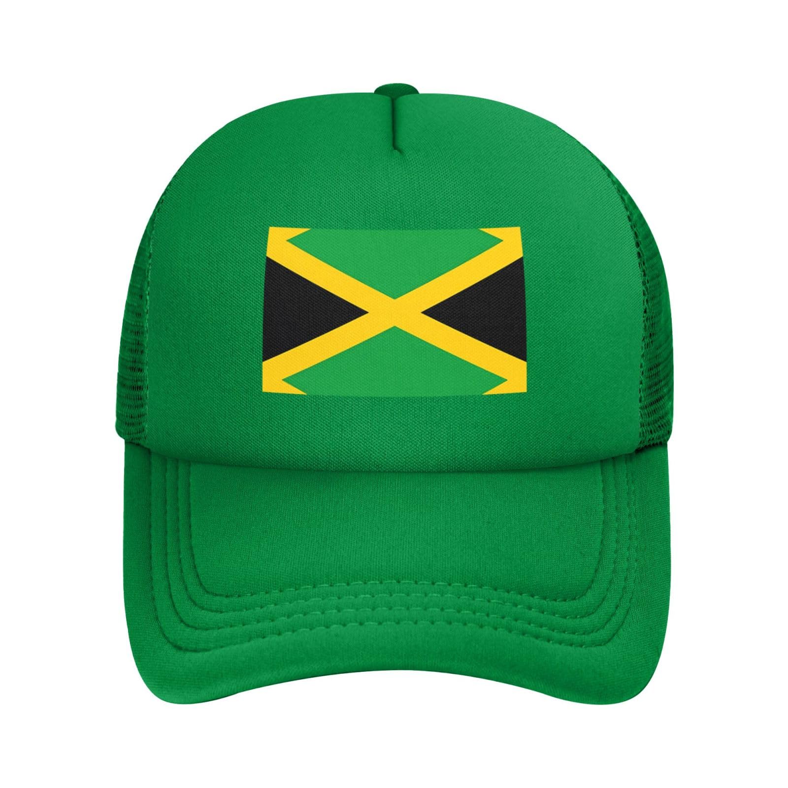 Wbqlsl Women's Green Jamaica Flag Black Unisex Baseball Cap - Breathable Mesh Golf Hat, Adjustable Outdoor Sports Sun Hat, One Size