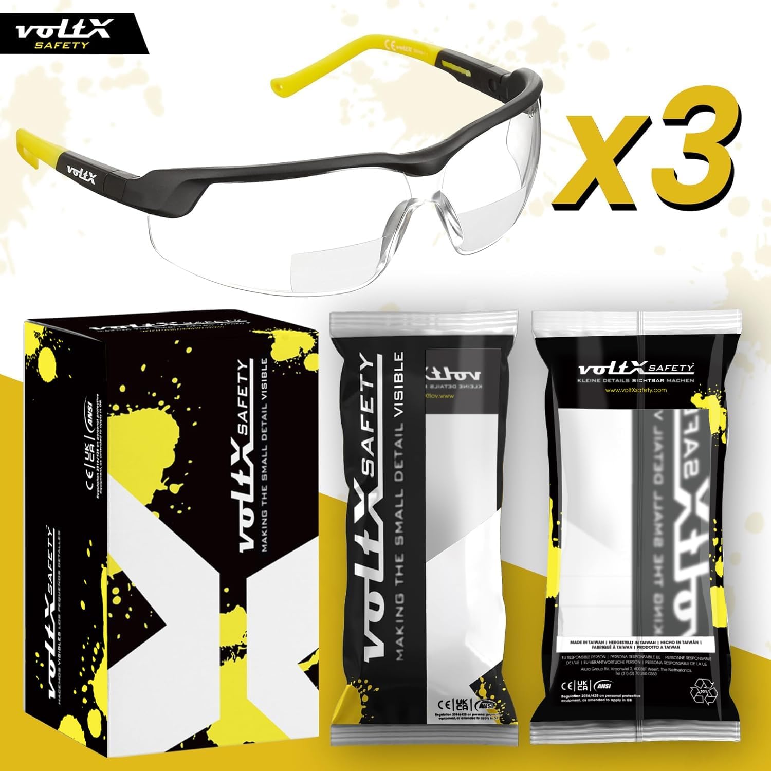 voltX 3 x GT ADJUSTABLE Occhiali Sicurezza Bifocali UV400