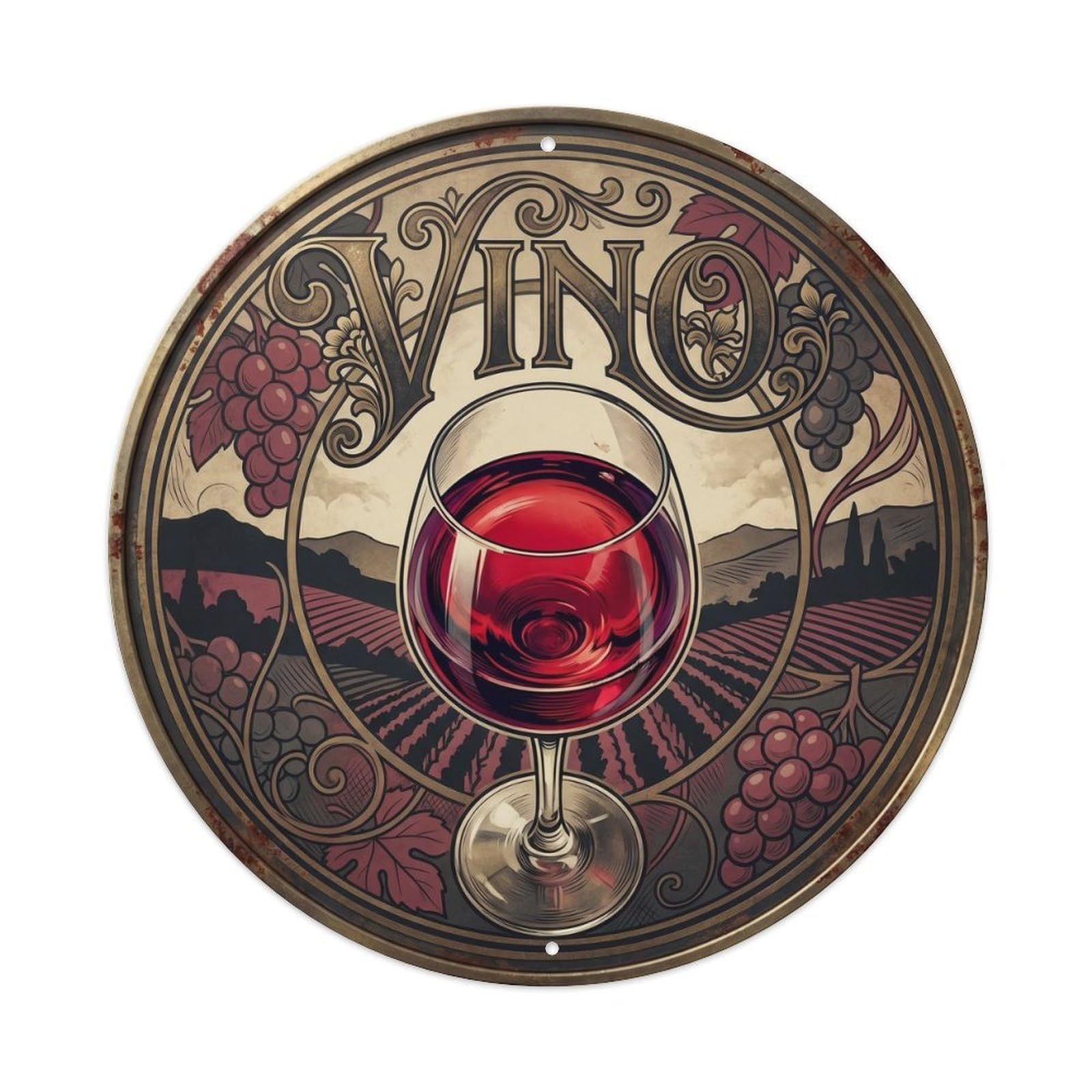 Wine Culture Grape Harvest Mediterranean Nostalgic Metal Tin Sign