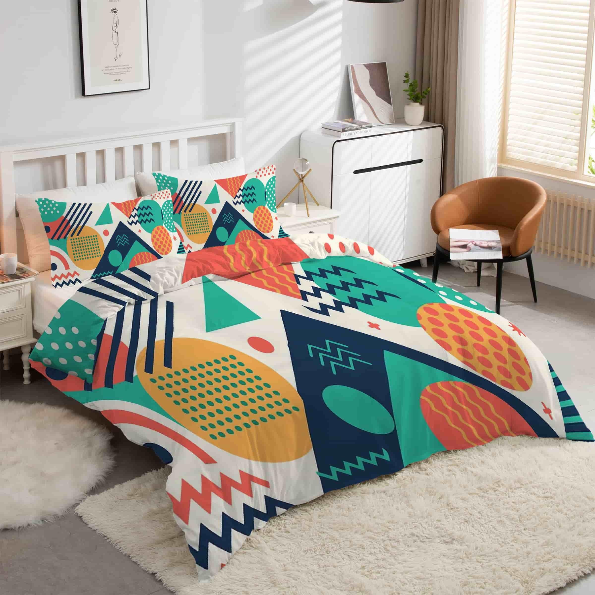 Housse de couette 200x200 LignesGraphiques parure de lit microfibre douce