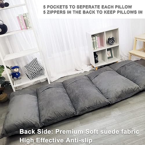 Miniatura 4 de ICOPUCA Funda de almohada para tumbona de suelo para niños y niñas, felpa suave Minky, solo fundamangafunda! Cojín perfecto para leer y ver