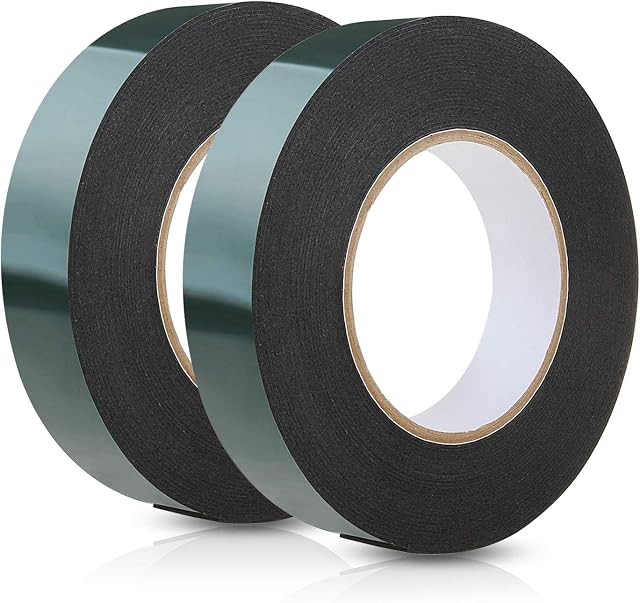 WooZuu 2 Pack 10m×20mm Black Foam Tape Double Sided Sponge Tape Waterproof Mounting Self Adhesive Tape Rolls