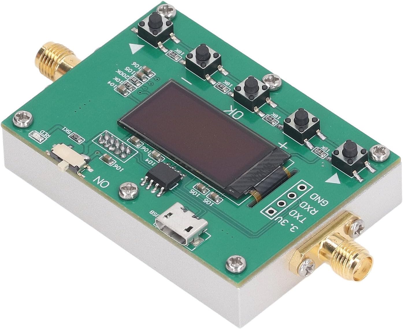 Digital Attenuator 6G RF Programmable Module 30DB Stepping 0.25DB Organic Light Emitting Diode Display CNC Case for Easy Installation and Effective Heat Dissipation