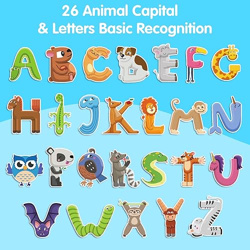 Miniatura 4 de Ancistro Juguetes de madera del alfabeto de tren, herramienta de ortografía para niños preescolares Montessori, juego educativo con letras