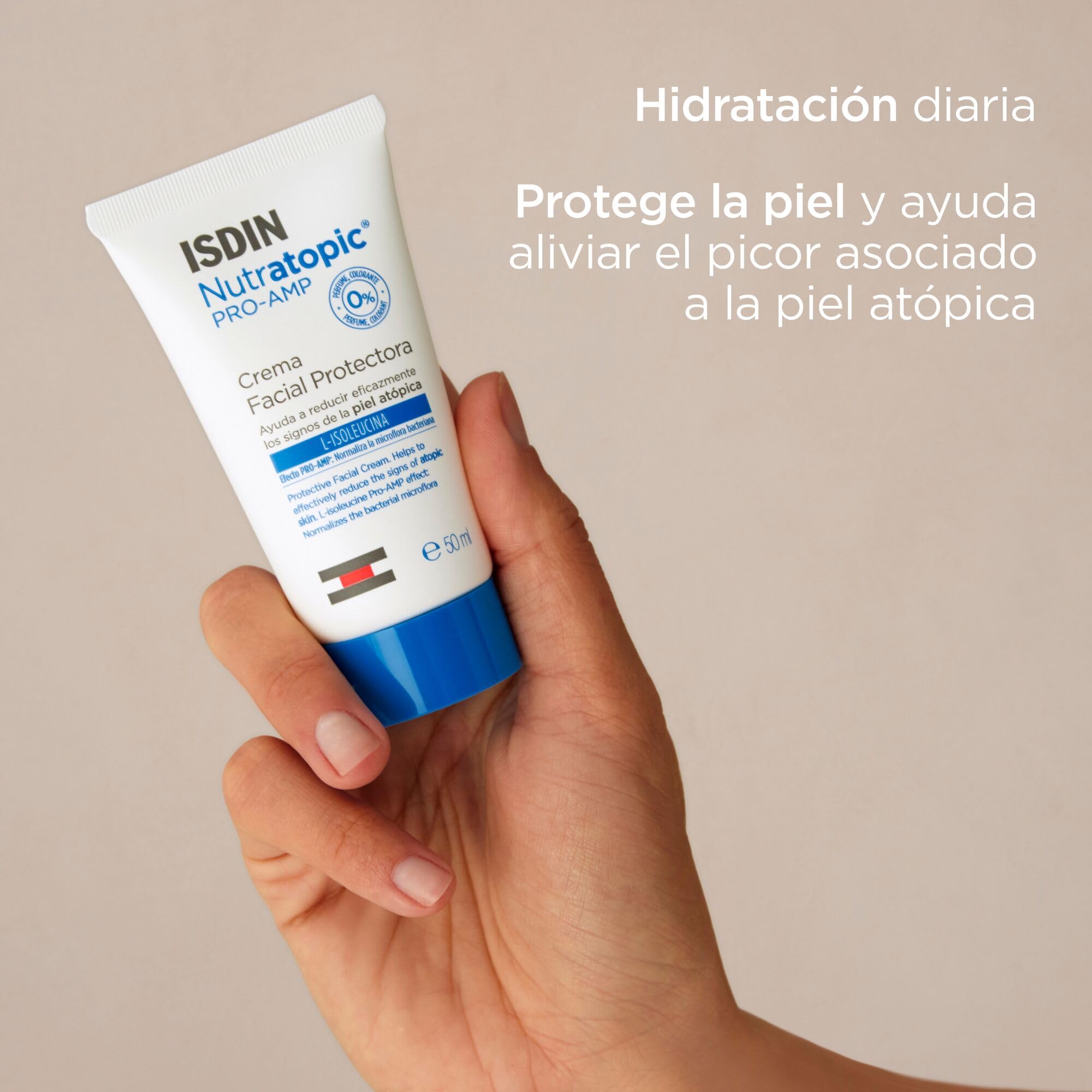 ISDIN Nutratopic Pro-AMP Crema Facial, Crema Facial Protectora, Ayuda a Mejorar los Signos de la Piel Atópica
