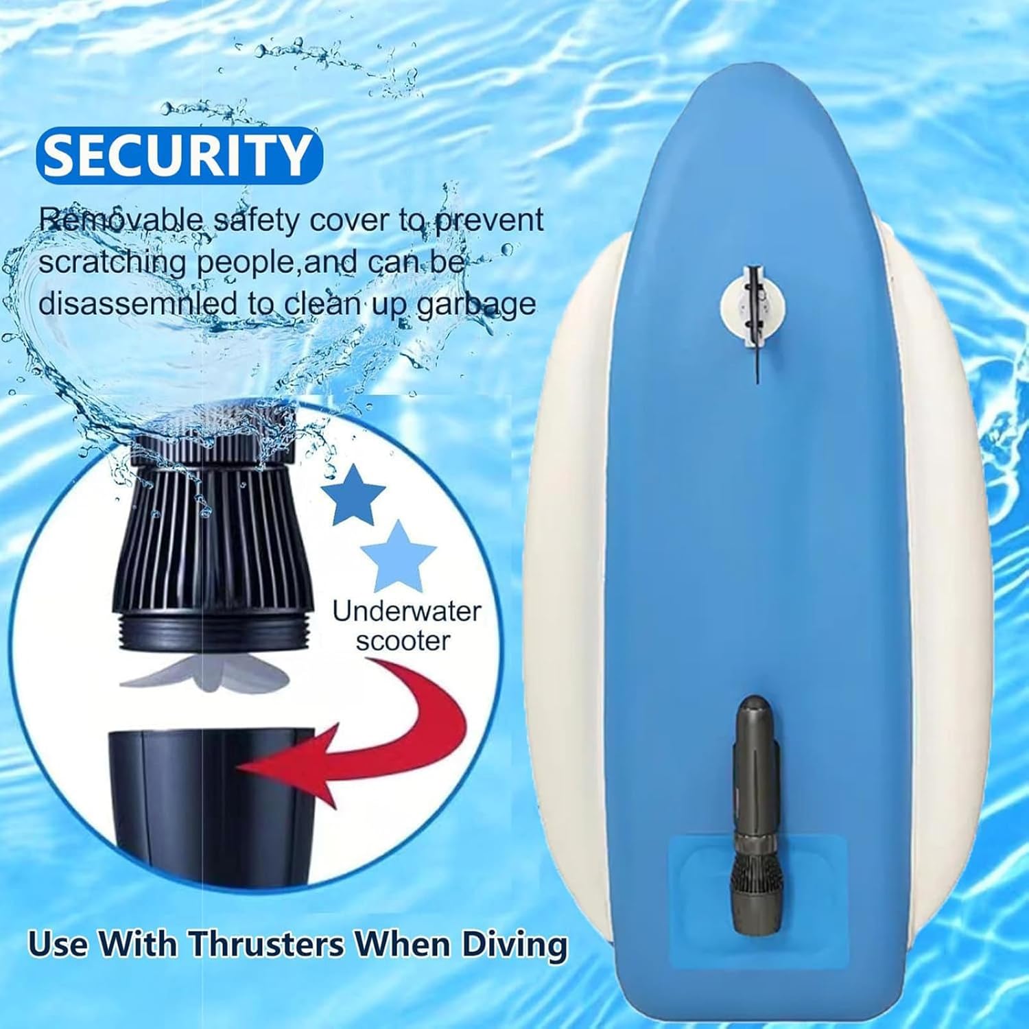 Foldable 2-in-1 Electric Inflatable Jet Ski & Diving Underwater Scooter 700W 45-160Mins Brushless Motor,16000mAh Battery - 11km/h for Adults and Kids Sea Diving Swimming Equipment