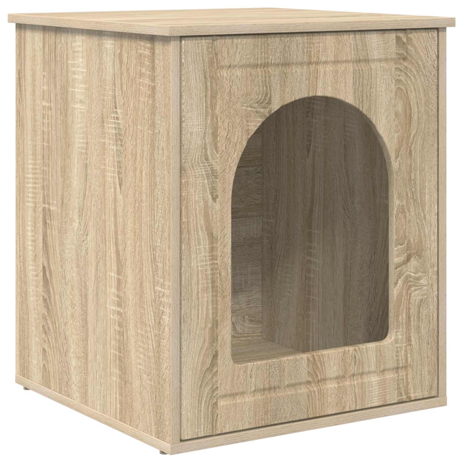 Katzenhaus Sonoma 53 x 52 x 62 cm Holzwerkstoff Katzenhöhle | Modernes Katzenhaus für das Wohnzimmer. Stabiler Rückzugsort aus Holzwerkstoff mit bis zu 60 kg Tragkraft.