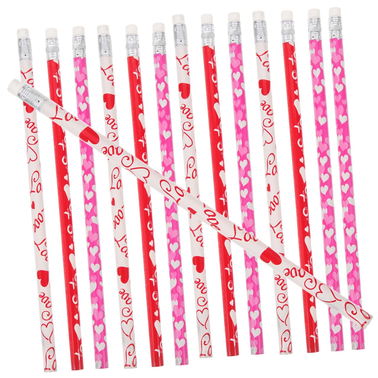 100 Crayons Hb à Gomme en Bois de Peuplier Motif Cœur, Crayons pour Écriture et Dessin Scolaire, Lot Pratique de 100 Pièces pour Usage Quotidien et Matériel D'étude