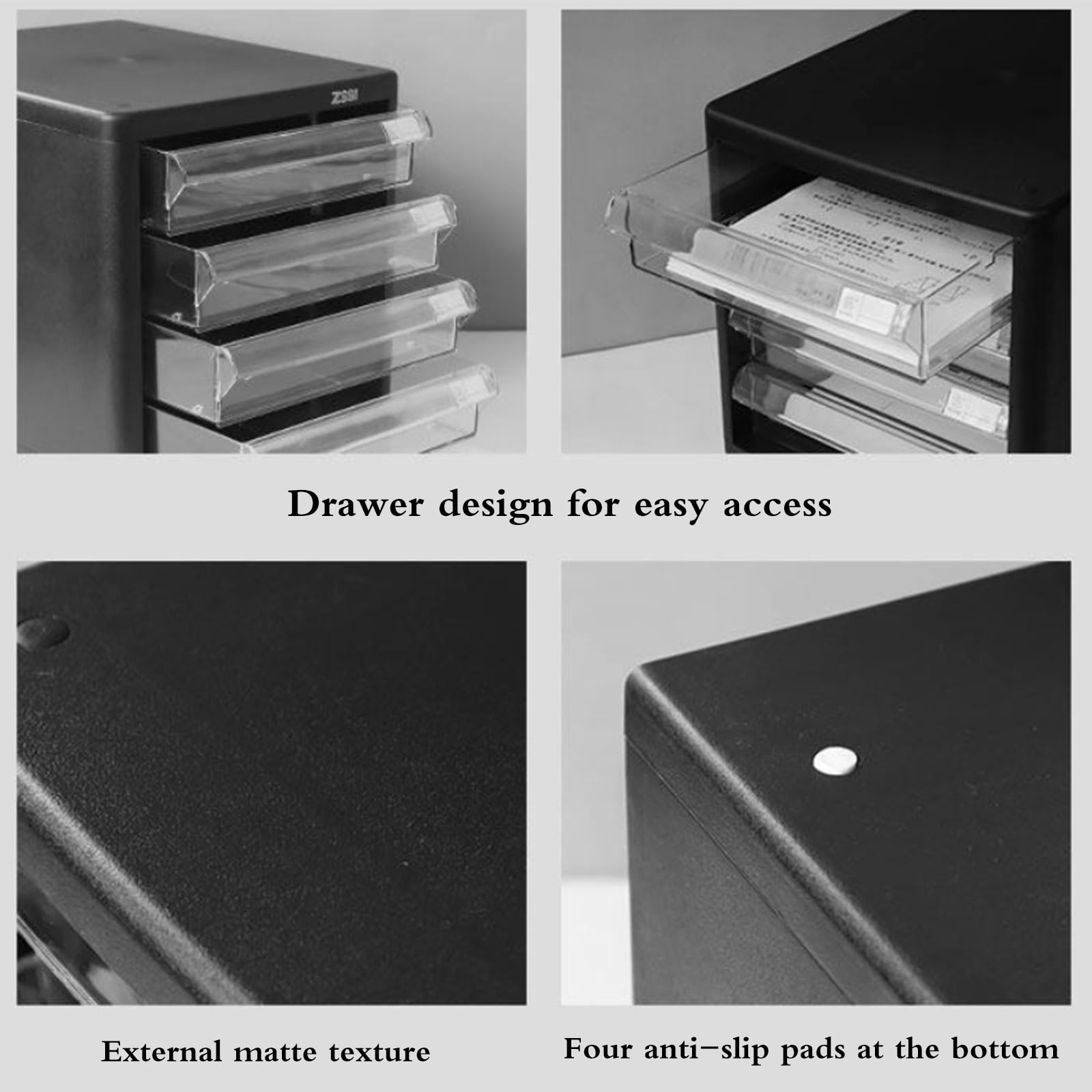 Cassettiera Da Scrivania Con Serratura Per Ufficio, Organizer Porta Documenti A 4/5 Cassetti Per Fogli Formato Letter/A4, Schedario E Portacancelleria(4-layers)