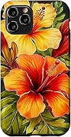 Vista 29 de Hawaiian Tropical Yellow Red Hibiscus Plumeria Case for iPhone 17