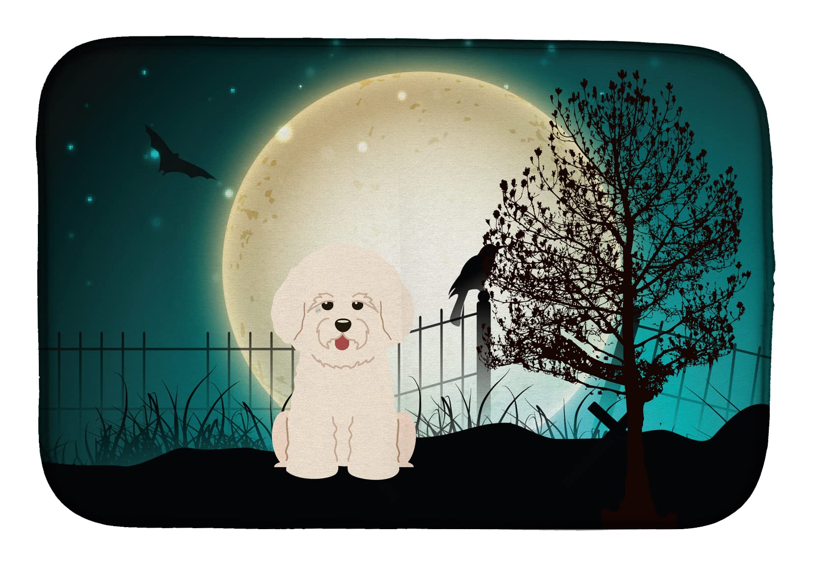 Égouttoir Bichon Frisé Halloween tapis séchage vaisselle microfibre BB2265DDM