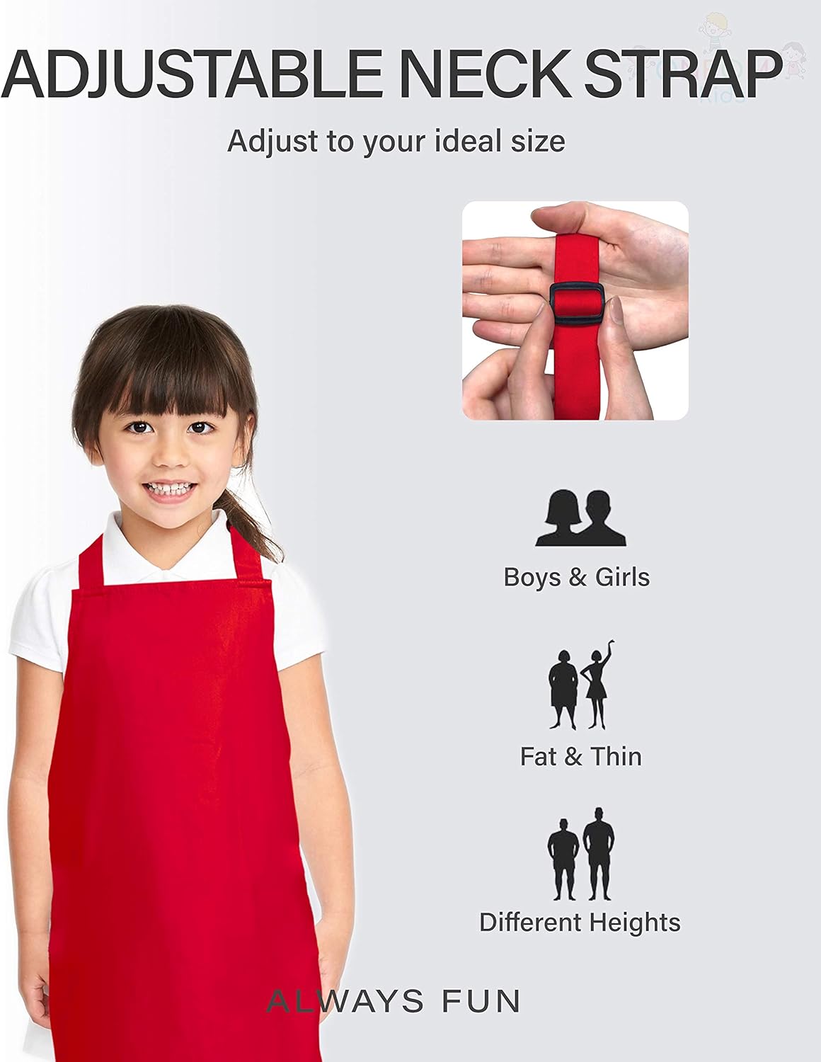 Kids Apron, Small, 100% Cotton With An Adjustable Strap to fit All Ages - Image 3