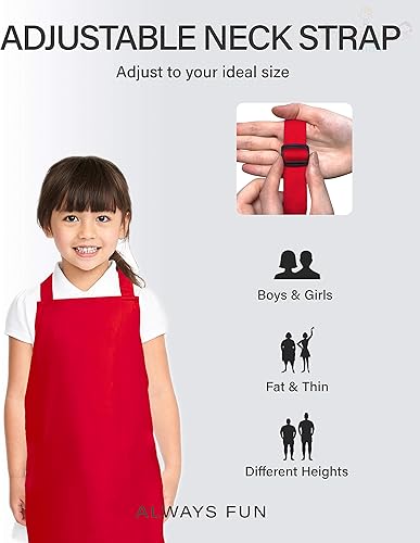 Miniatura 9 de Delantal para niños, pequeño, 100% algodón con una correa ajustable para adaptarse a todas las edades