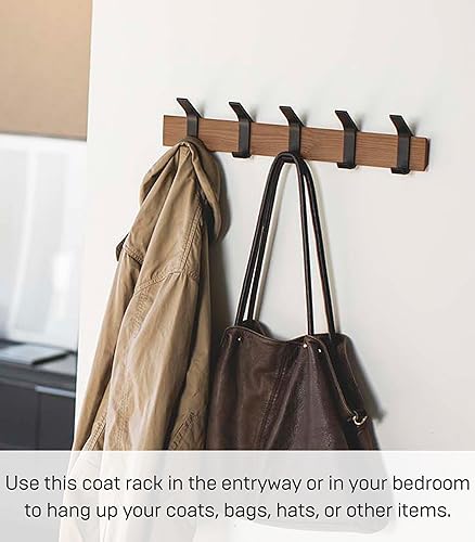 Miniatura 2 de Yamazaki Inicio Percha de pared Acero marrón + madera Nogal talla única