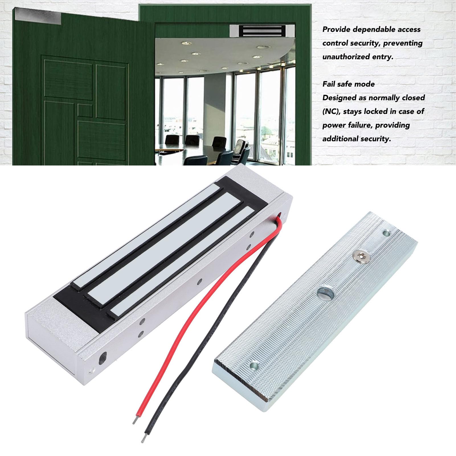 180 kg Elektryczny zamek magnetyczny 12 V Fail Safe Zestaw zamka elektromagnetycznego do drzwi Montaż powierzchniowy System kontroli dostępu do drzwi Bezpieczeństwo laboratoryjne do biura