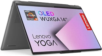 Lenovo Yoga 7 2-in-1 Gen 9 - Ordenador Portátil AI PC Convertible Táctil WUXGA 14" OLED (AMD Ryzen 5 8640HS, 16 GB RAM, 512 GB SSD, Wi-Fi 6E, Win 11 Home) Teclado QWERTY Español- Gris Tormenta