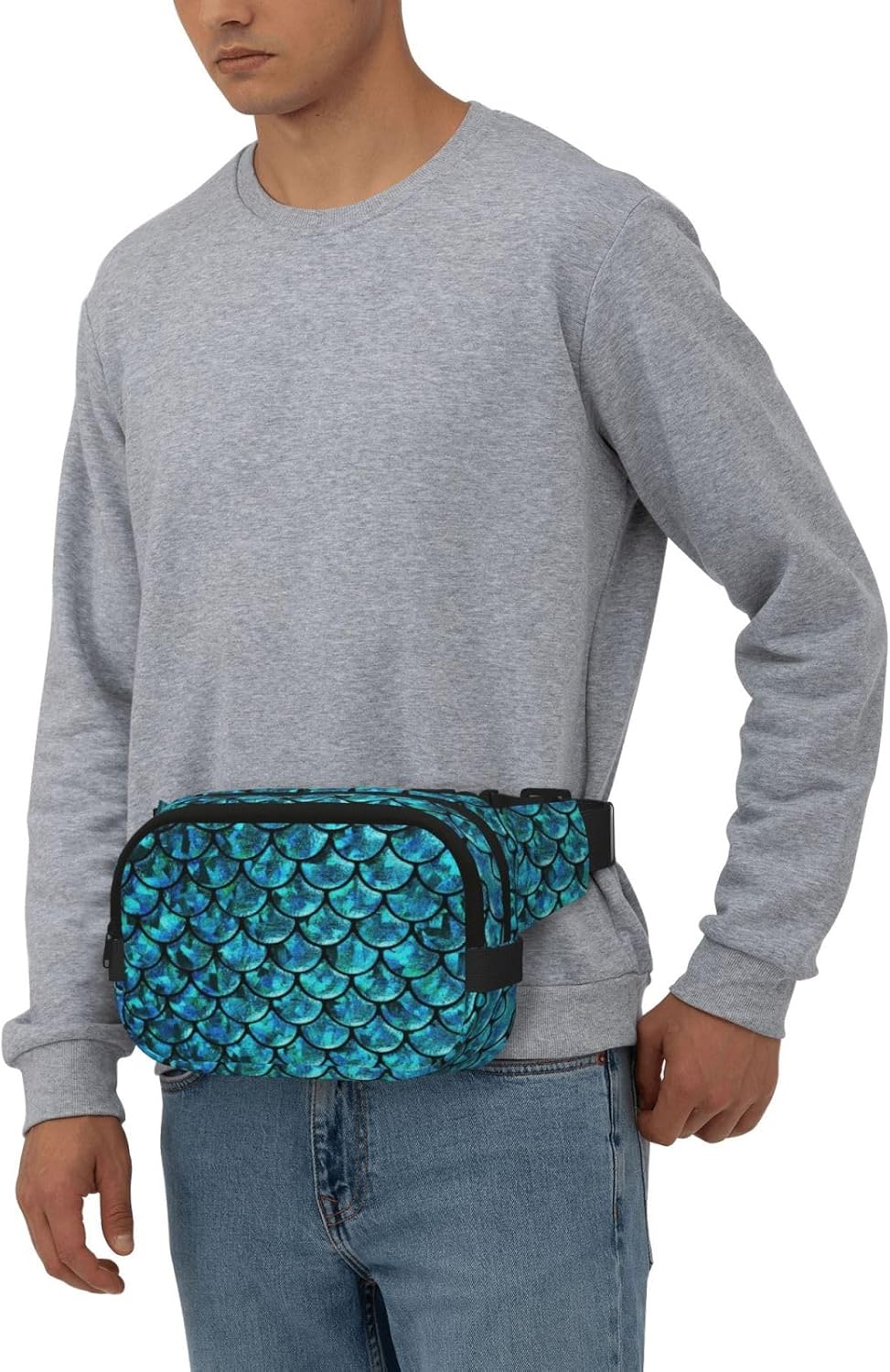 Fish Scale. Fanny Pack Belt Bag For Women And Men, Fashionable Waist Pack For Traveling, Hiking