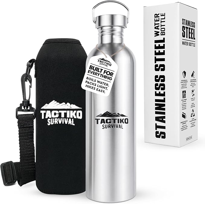 Tactiko Survival 51 oz/1500 ml Stainless Steel Wide Mouth Water