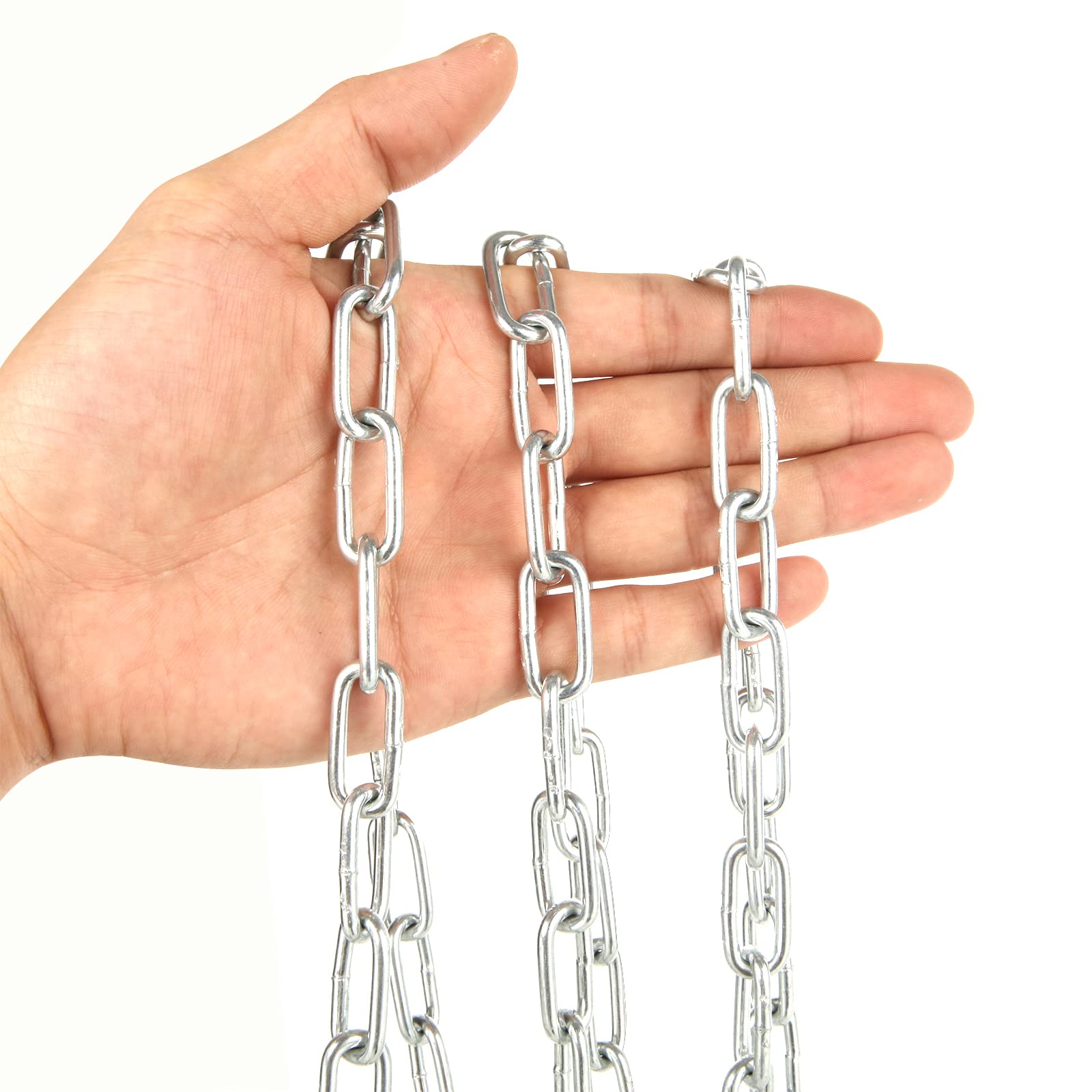 MIVIDE 2 Pièces 3 MM Chaîne en Acier Inoxydable 5 M, Chaîne Acier Inoxydable 304 Solide et Robuste pour Suspendre la Clôture, Promener le Chien, se balancer(10m)